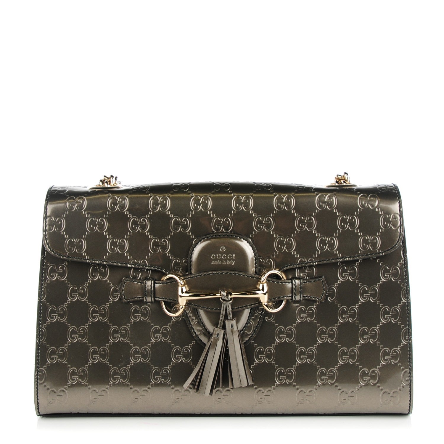 Gucci Shine Guccissima Medium Emily Chain Shoulder Bag Sasso 1 of 7