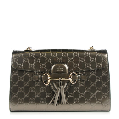Gucci Shine Guccissima Medium Emily Chain Shoulder Bag Sasso 1 of 7