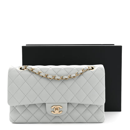 Chanel Lambskin Quilted Medium Double Flap Light Blue 12 of 12