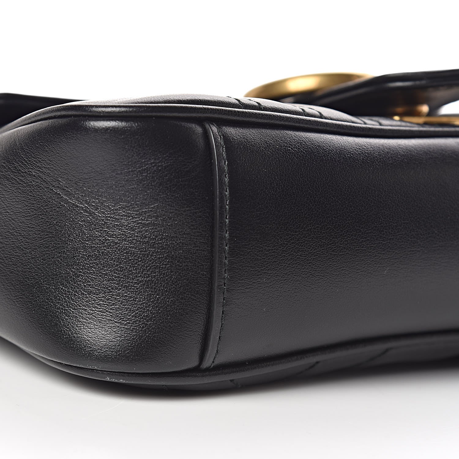 Gucci Calfskin Matelasse Mini GG Marmont Shoulder Bag Black 5 of 10