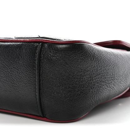 Gucci Vintage Effect Calfskin Matelasse Diagonal Small Torchon GG Marmont Shoulder Bag Black Romantic Cherry 10 of 11
