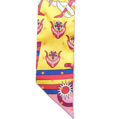 Hermes Silk Plumetis Upcycle Twilly Rose 2 of 4