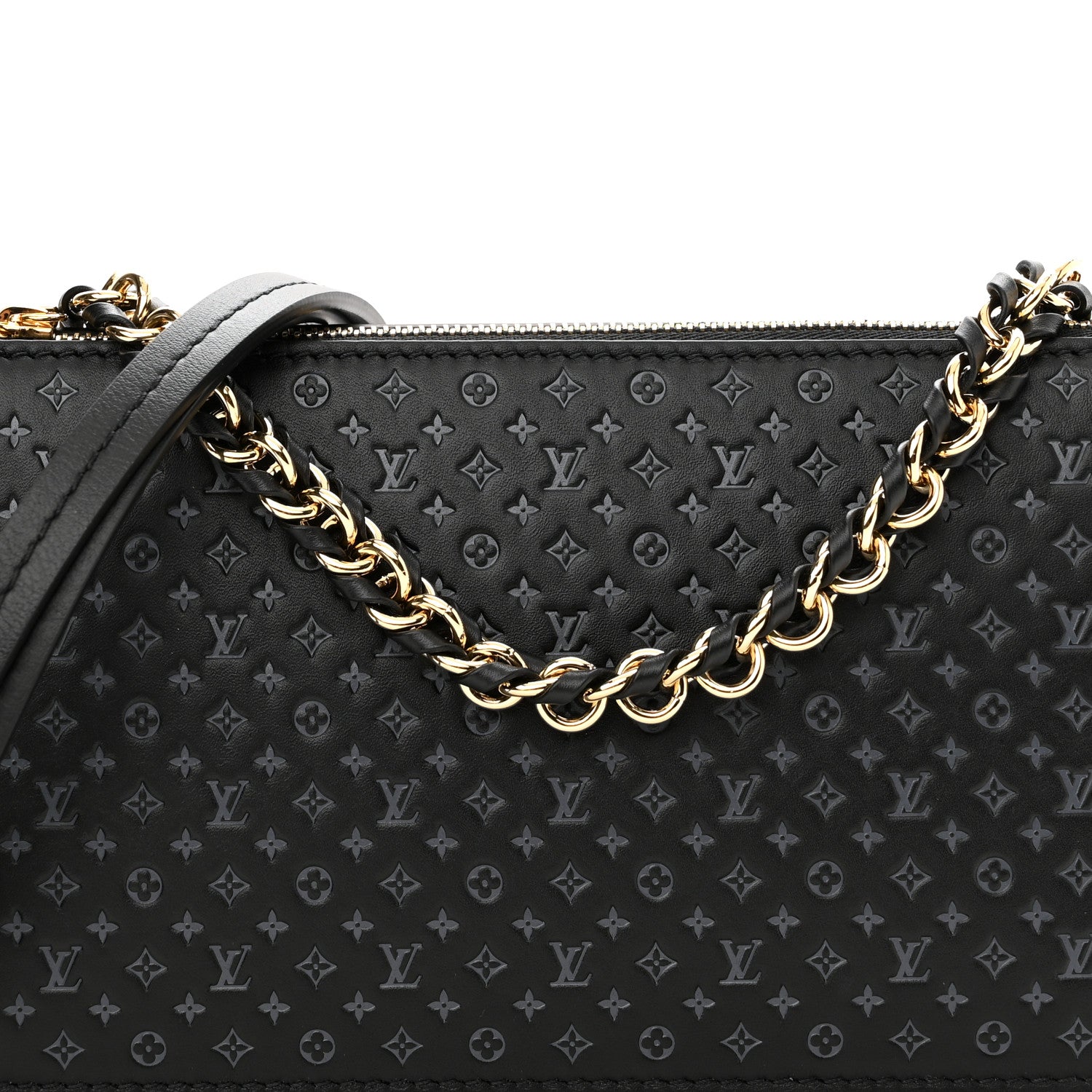 Louis Vuitton Calfskin Nanogram Embossed Lexington Pouch Black