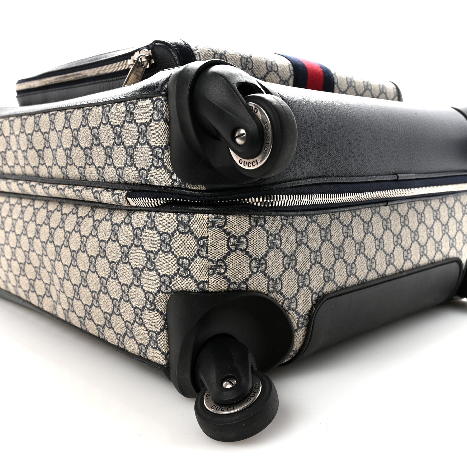 Gucci GG Supreme Monogram Web Medium Savoy Trolley Beige Blue 7 of 8