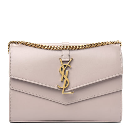 Saint Laurent Smooth Calfskin Monogram Medium Sulpice Shoulder Bag Light Natural 1 of 12