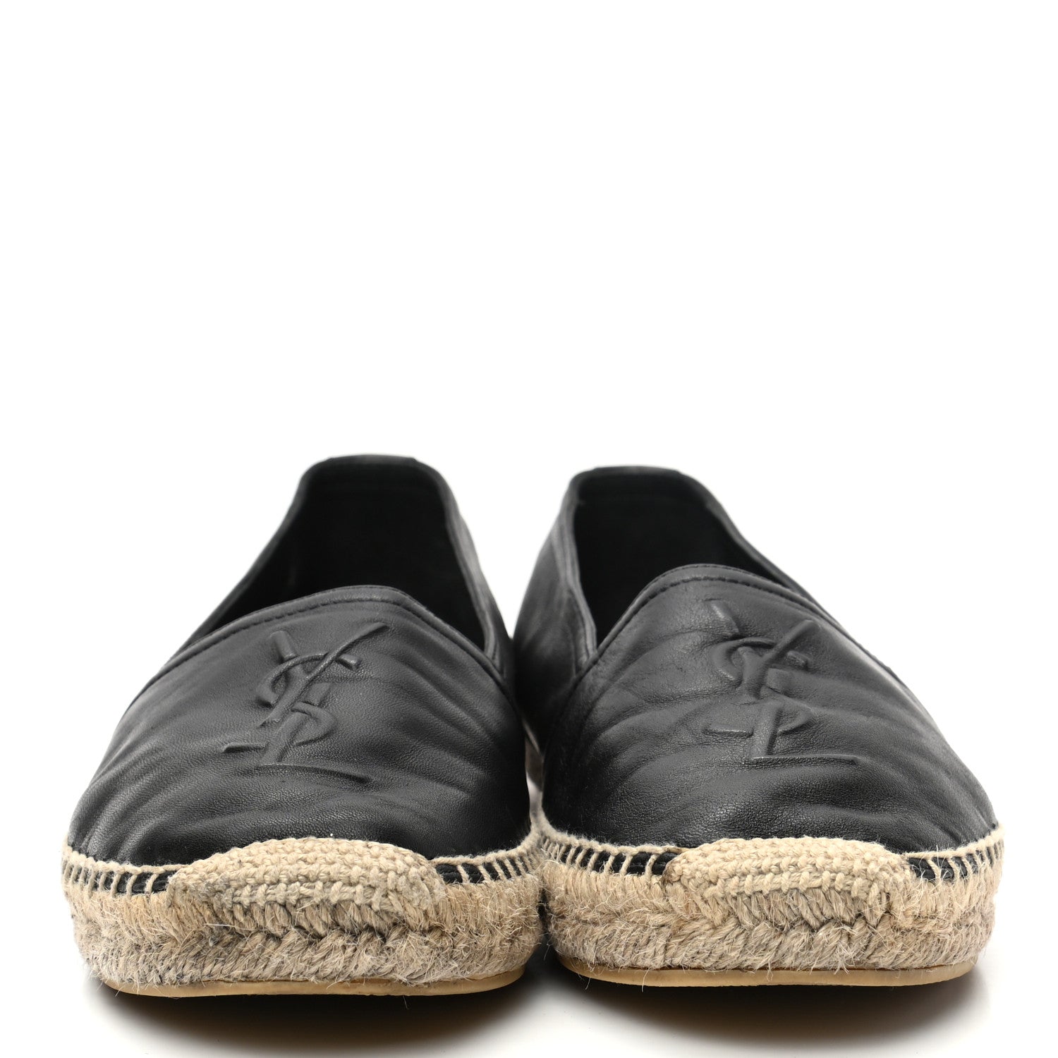 Saint Laurent Lambskin Monogram Espadrilles 37 Black 2 of 8