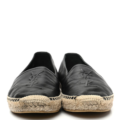 Saint Laurent Lambskin Monogram Espadrilles 37 Black 2 of 8