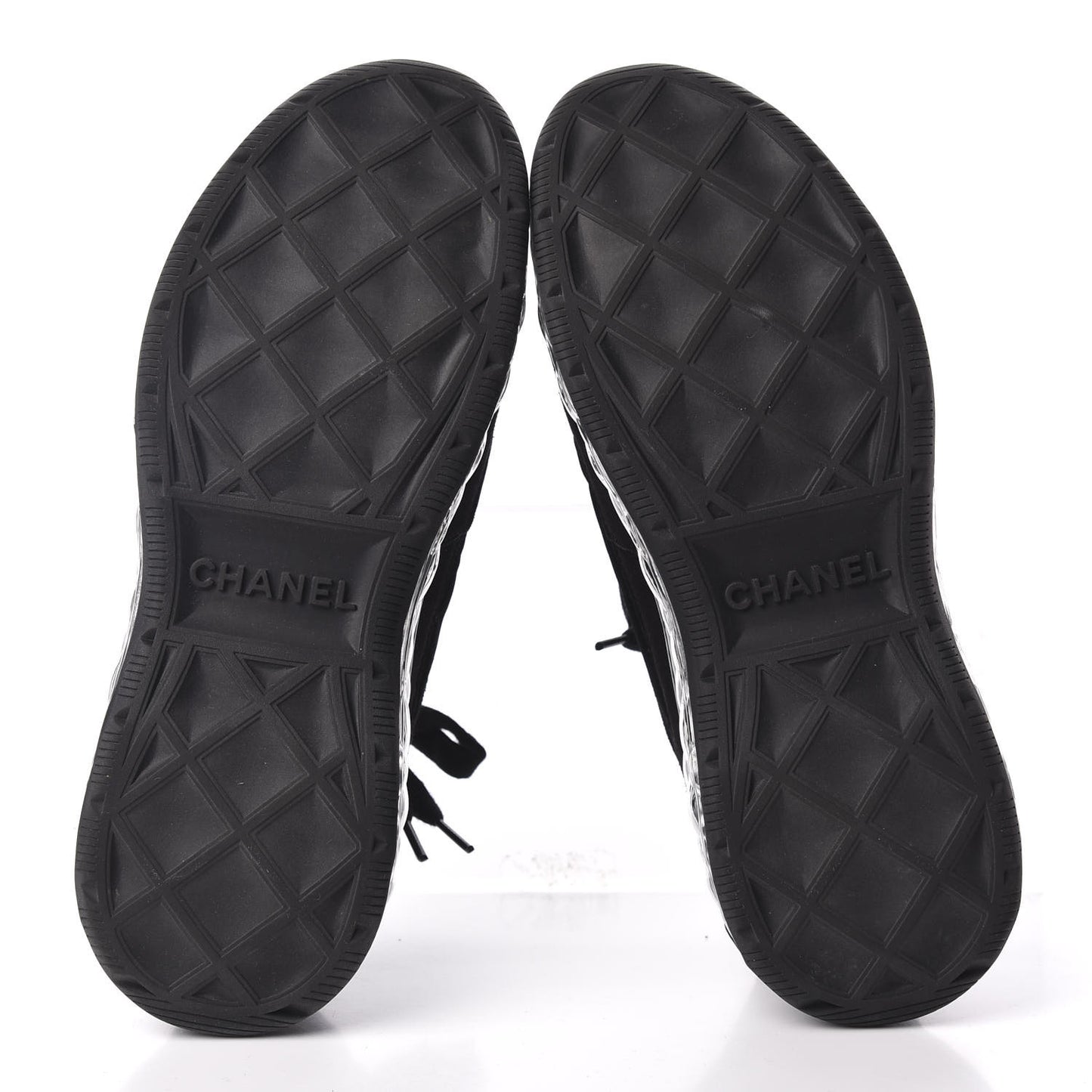 Suede Calfskin Velvet Grosgrain CC Sneakers 37.5 Black