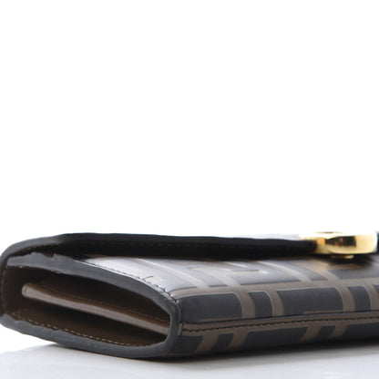 Fendi Vitello Soft F is Fendi Bi-Color FF 1974 Embossed Continental Envelope Wallet Maya Black 6 of 11