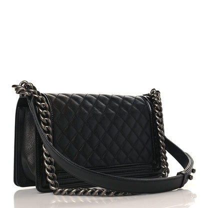 Chanel Goatskin Quilted Patent Medium Duo Boy Flap Black 3 of 9