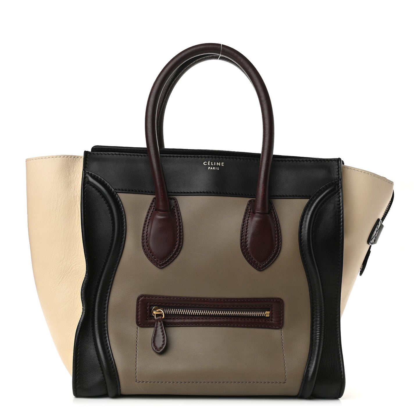 Smooth Calfskin Mini Tri-Color Luggage Grey