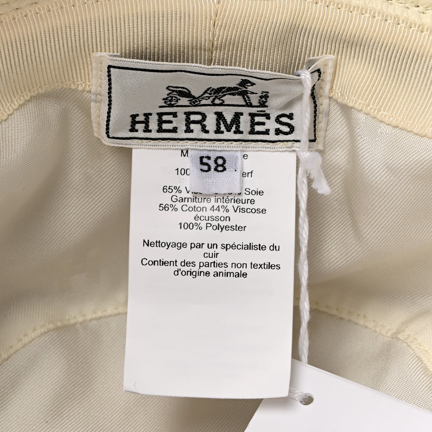 Hermes Cerf Lourd Calvi Bucket Hat 58 White Casse 11 of 11
