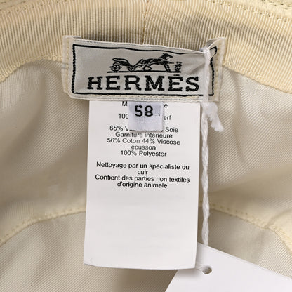 Hermes Cerf Lourd Calvi Bucket Hat 58 White Casse 11 of 11