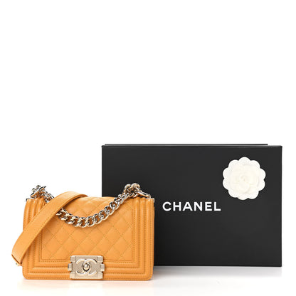 Chanel Caviar Quilted Small Boy Flap Yellow 11 of 11