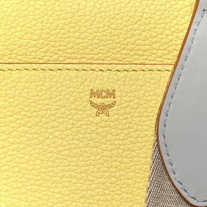 MCM Grained Calfskin Medium Milla Convertible Backpack Custard Yellow 6 of 8