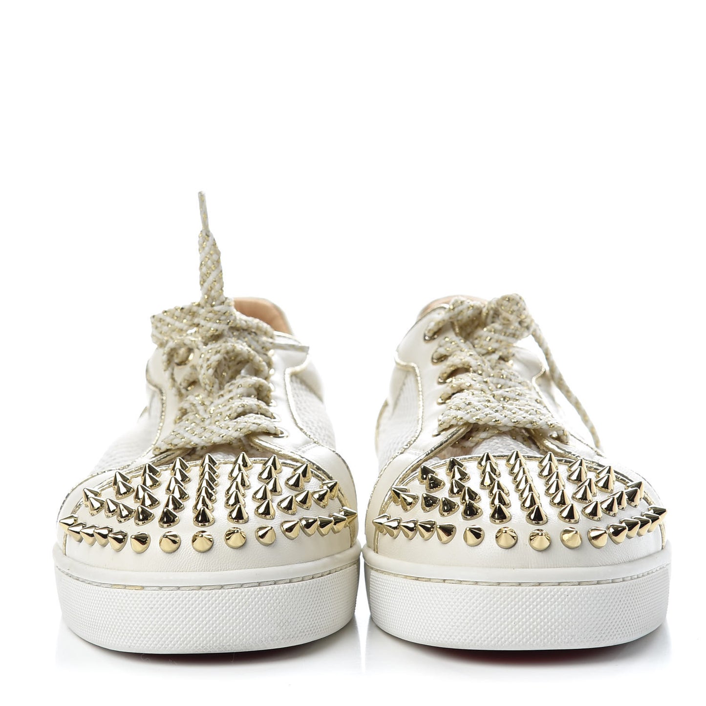 Nappa Spikes Womens Vieira Flat Sneakers 40.5 Latte Light Gold
