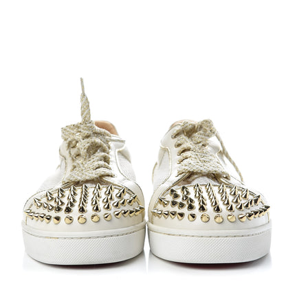 Christian Louboutin Nappa Spikes Womens Vieira Flat Sneakers 40.5 Latte Light Gold 2 of 11
