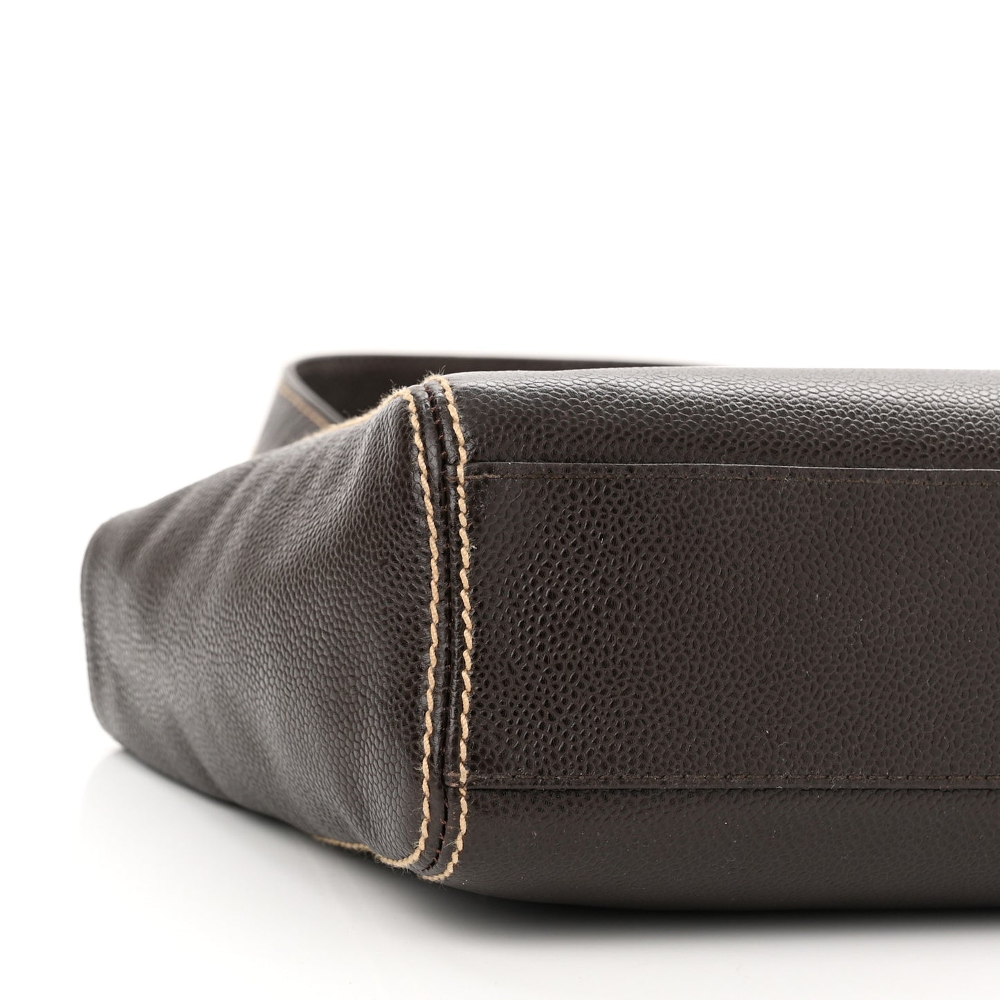 Caviar Stitched CC Shoulder Bag Brown