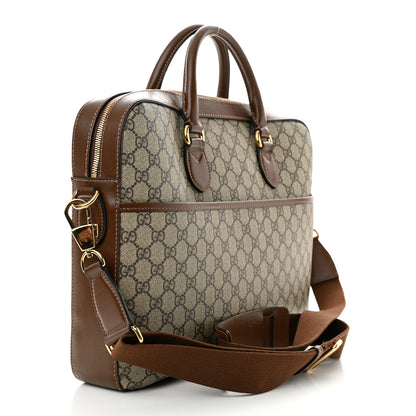 Gucci GG Supreme Monogram Azalea Calfskin Retro Interlocking G Business Case Beige Ebony Brown Sugar 3 of 16