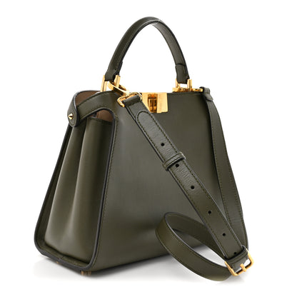 Fendi Vitello Tahiti Burro Medium Peekaboo Iconic Essentially Satchel Asparago Camelia 3 of 12