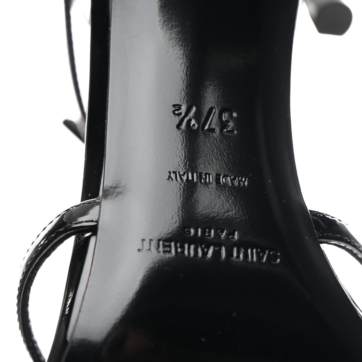 Saint Laurent Vernice Chiffon Cassandra 100 Ankle Strap Sandals 37.5 Black 6 of 8