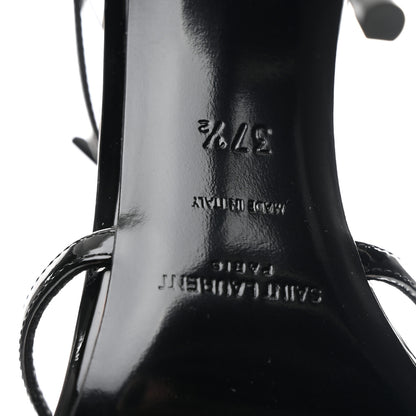 Saint Laurent Vernice Chiffon Cassandra 100 Ankle Strap Sandals 37.5 Black 6 of 8