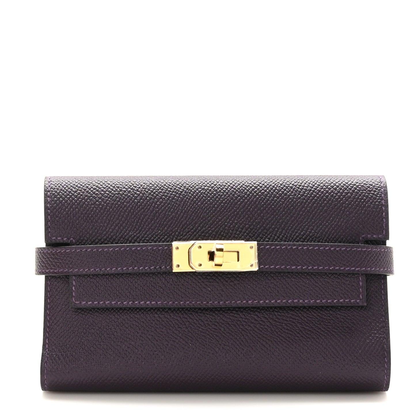 Epsom Verso Medium Kelly Wallet Raisin Anemone