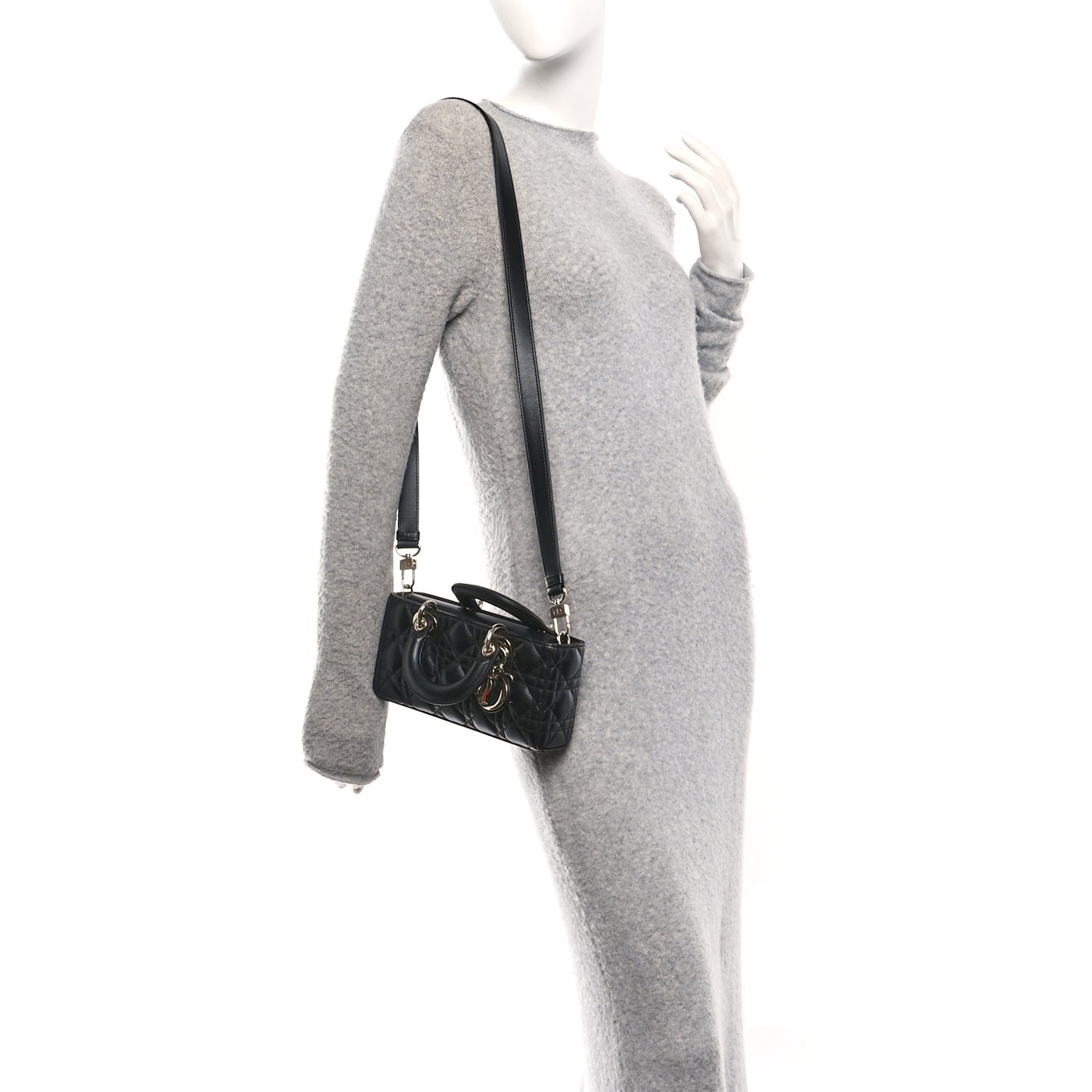 Lambskin Cannage Small Lady D-Joy Black