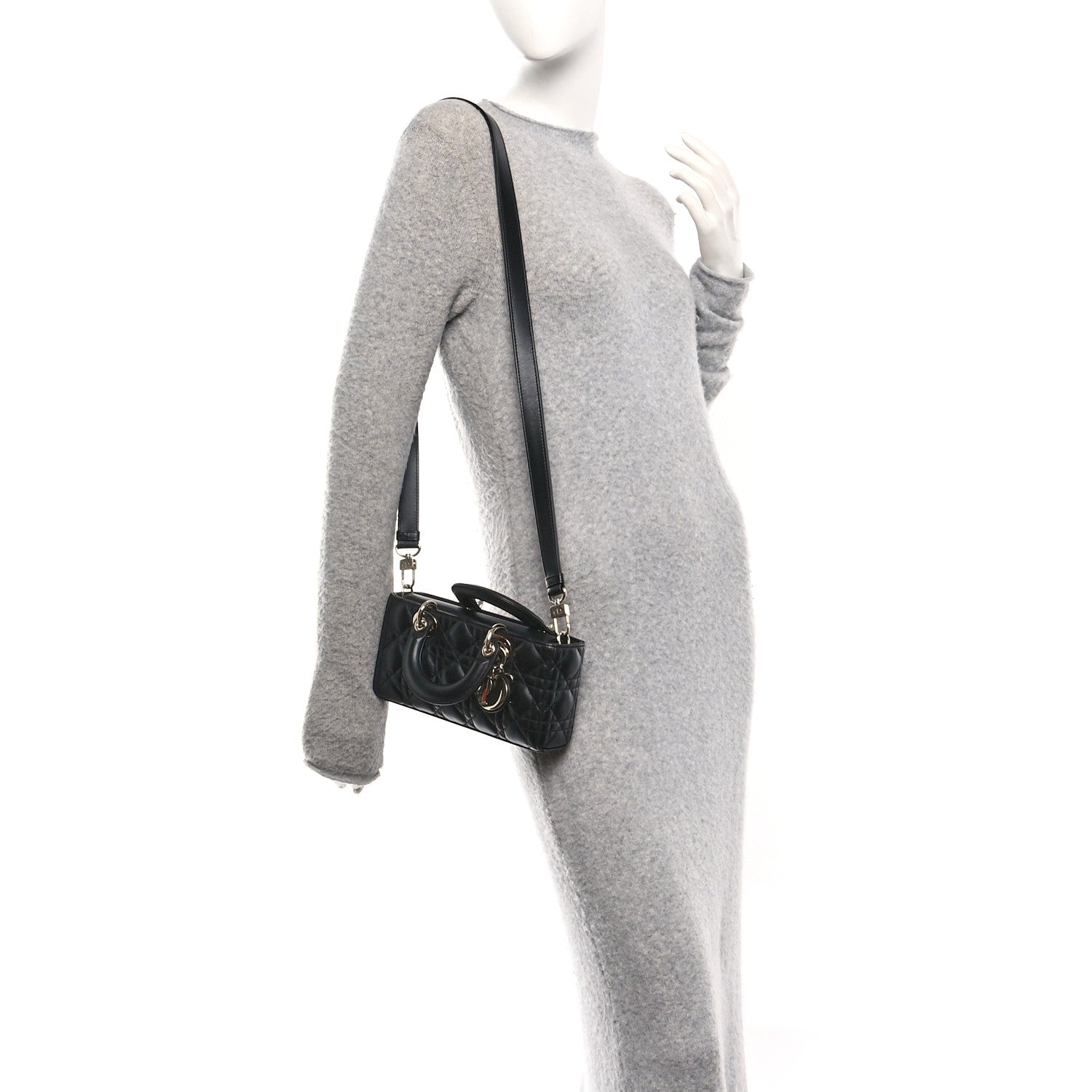 Christian Dior Lambskin Cannage Small Lady D-Joy Black 2 of 11