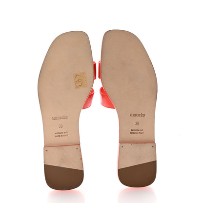 Hermes Box Calfskin Oran Sandals 39 Rouge Jaipur 6 of 9