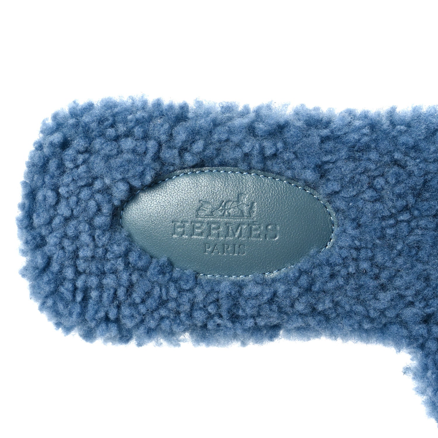 Hermes Woolskin Oran Sandals 37 Bleu 7 of 7