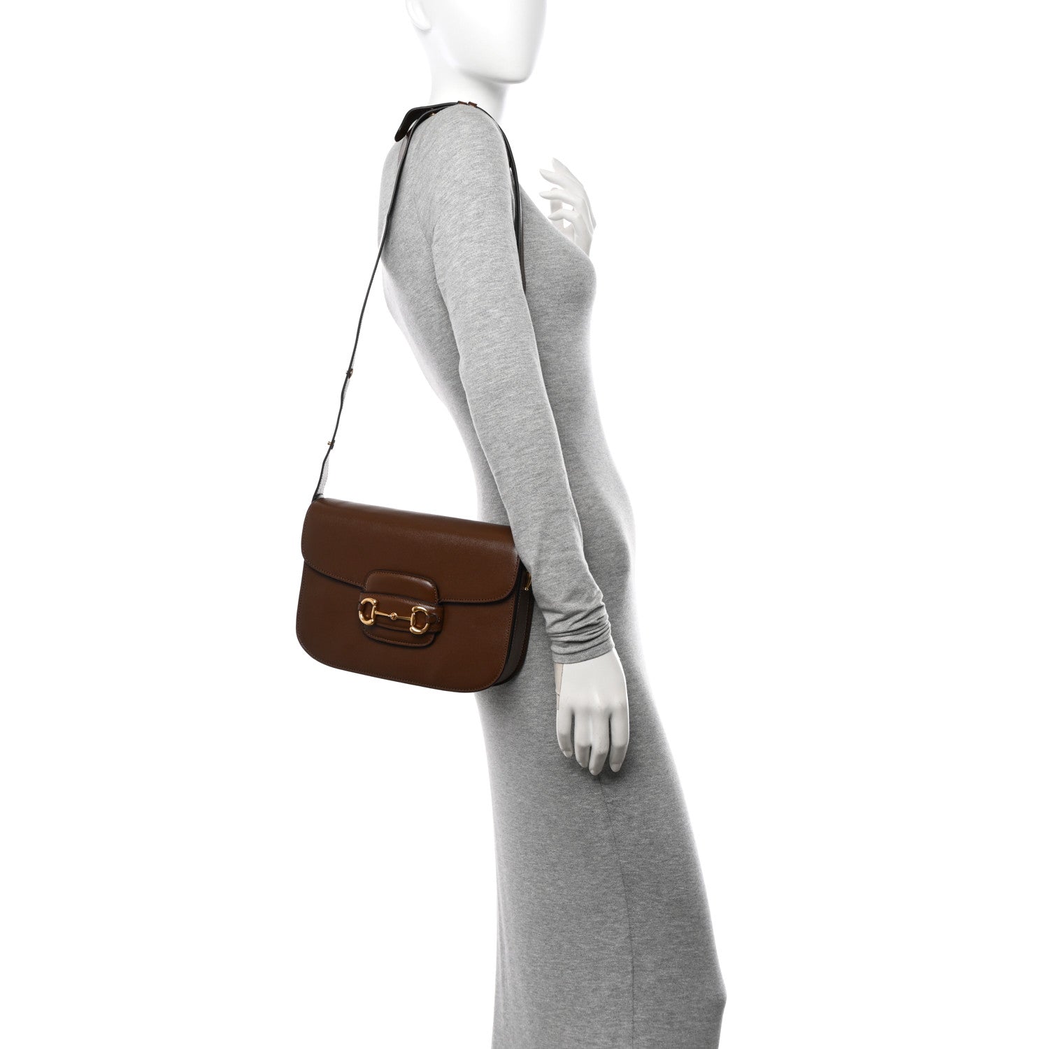 Gucci Azalea Calfskin Horsebit 1955 Shoulder Bag Brown Sugar 2 of 15