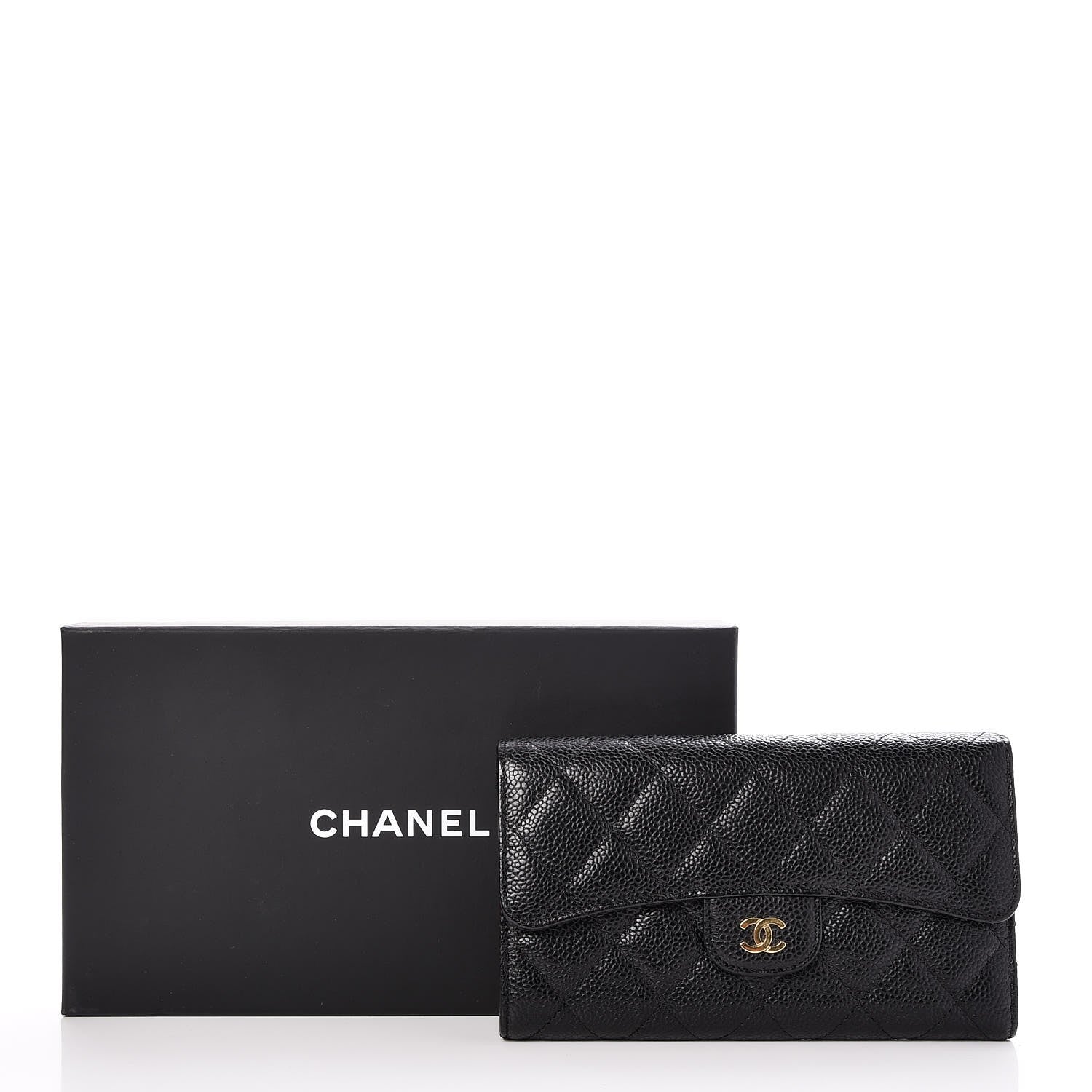 Chanel Caviar Quilted Large Flap Wallet Black 9 of 9