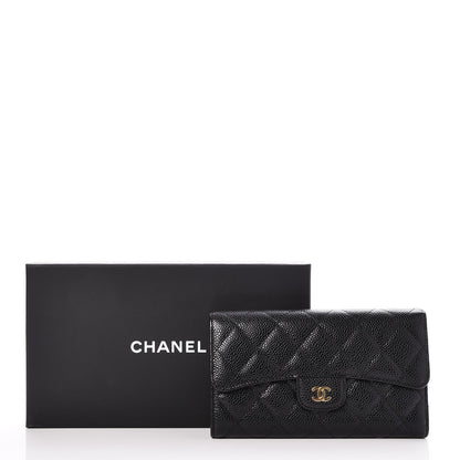 Chanel Caviar Quilted Large Flap Wallet Black 9 of 9