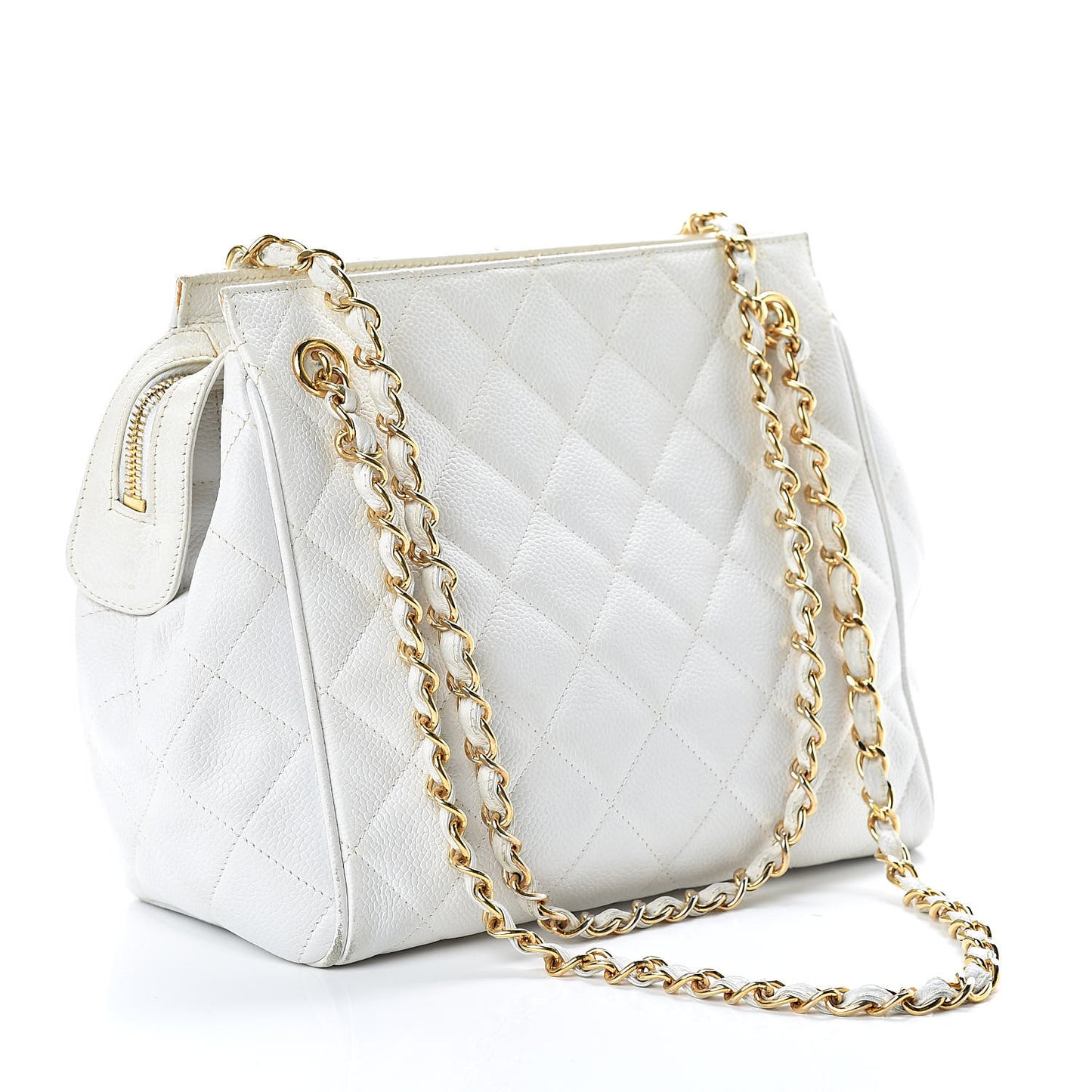 Caviar Quilted Shoulder Bag White