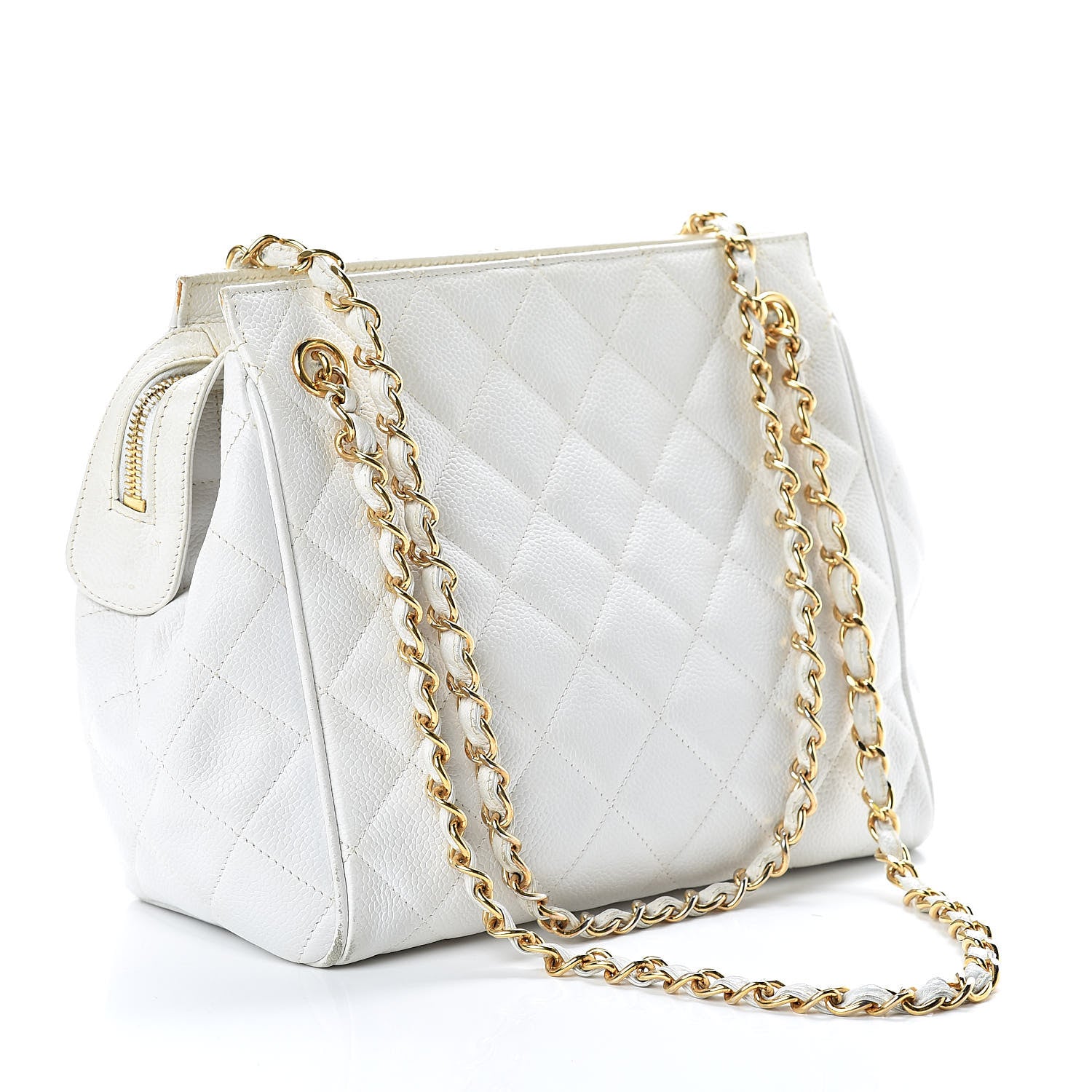 Chanel Caviar Quilted Shoulder Bag White 3 of 17