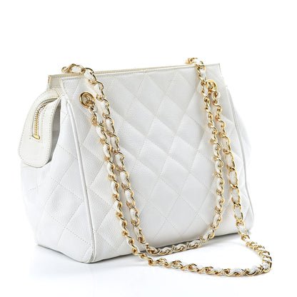 Chanel Caviar Quilted Shoulder Bag White 3 of 17