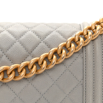 Chanel Caviar Quilted New Medium Boy Flap Grey 11 of 12