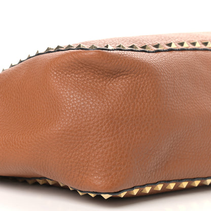 Valentino Garavani Pebbled Calfskin Medium Rockstud Reversible Tote Light Cuir Marine 10 of 13