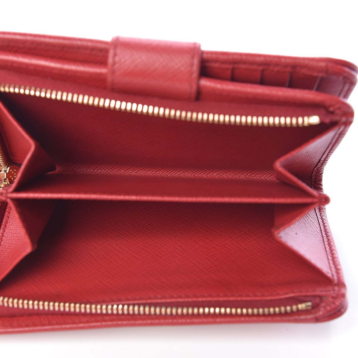 Prada Saffiano Compact Wallet Fuoco 5 of 11
