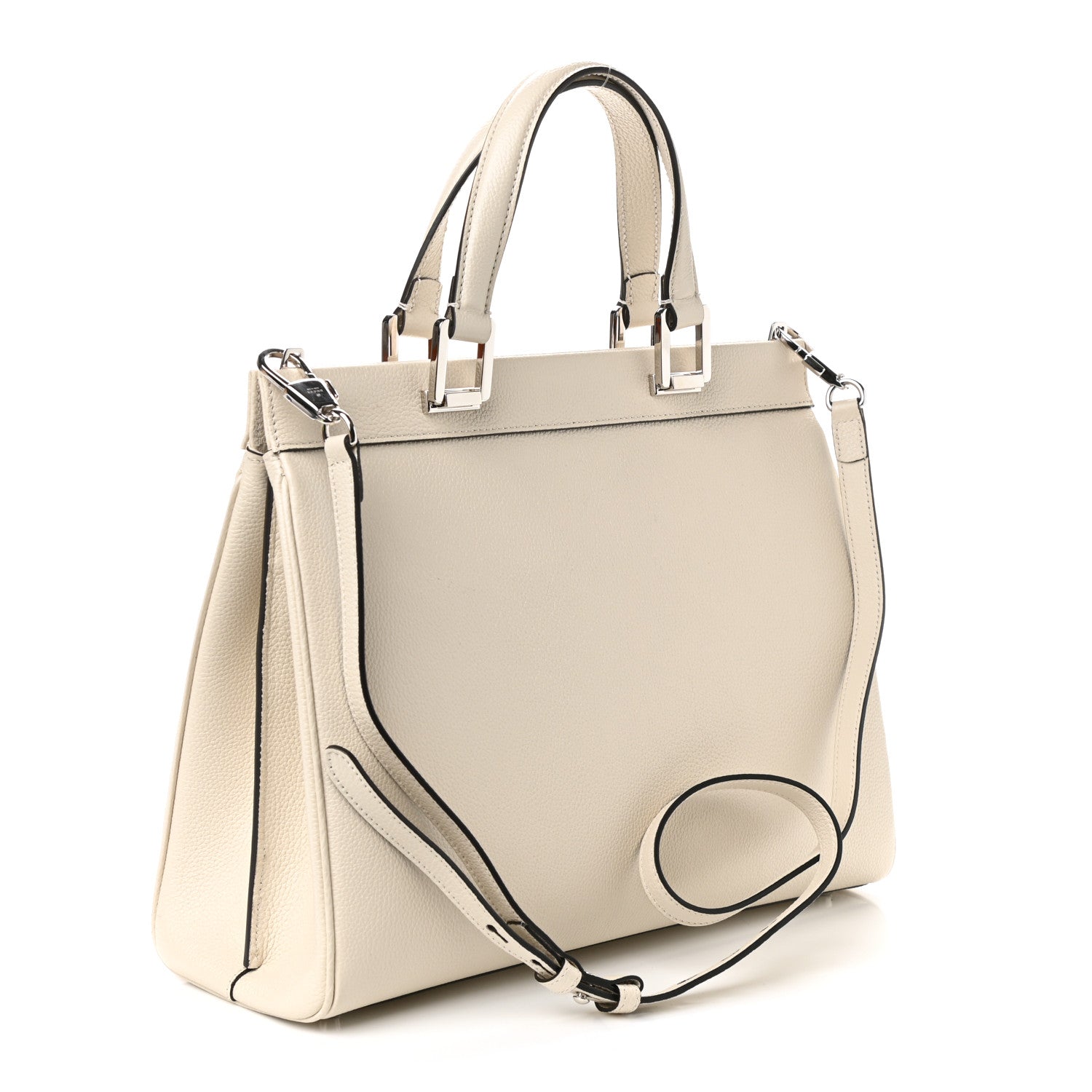Gucci Grainy Calfskin Medium Zumi Top Handle Bag Mystic White 3 of 9