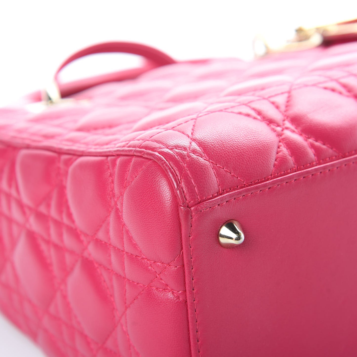 Lambskin Cannage Medium Lady Dior Fuchsia