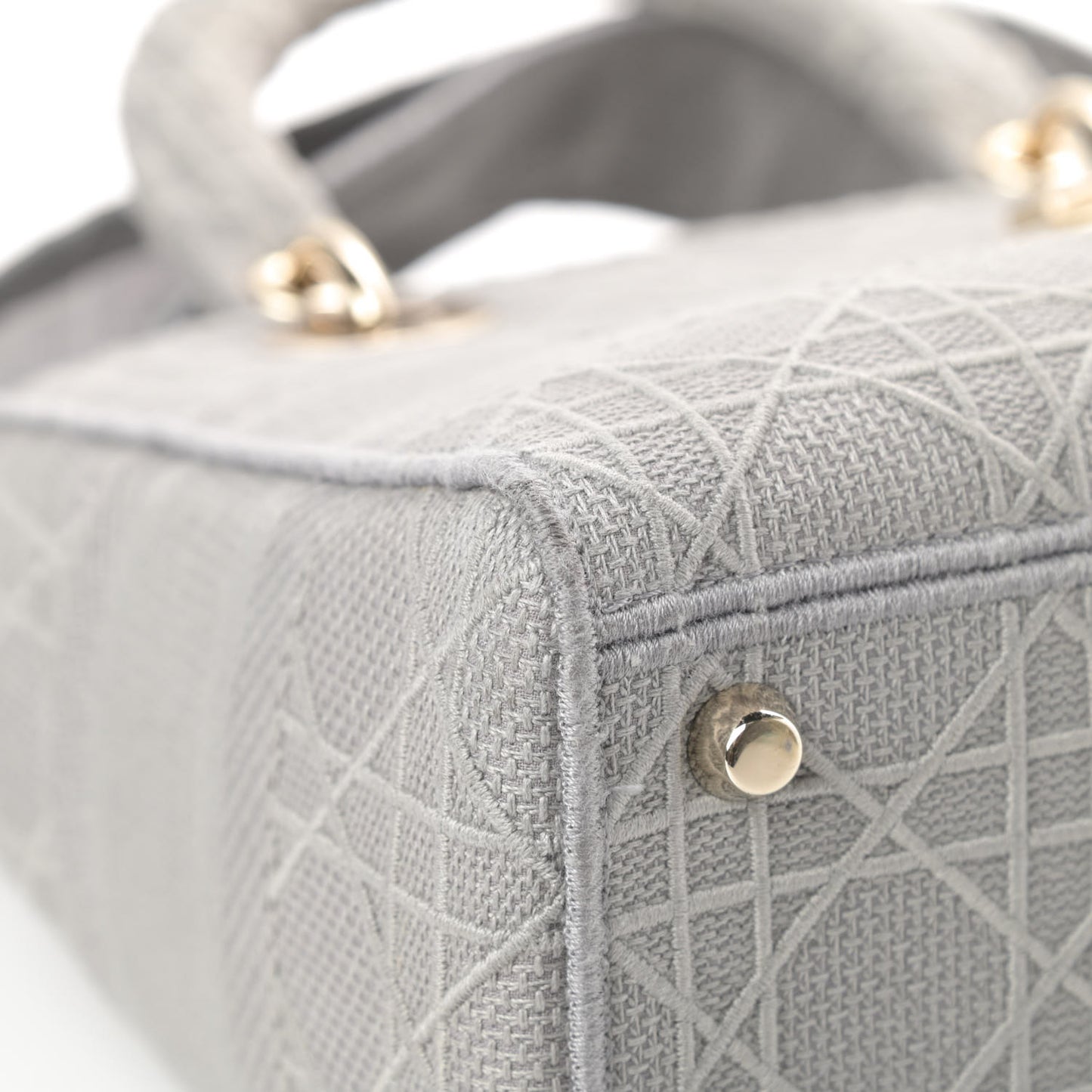Canvas Embroidered Cannage Medium Lady D-Lite Gray