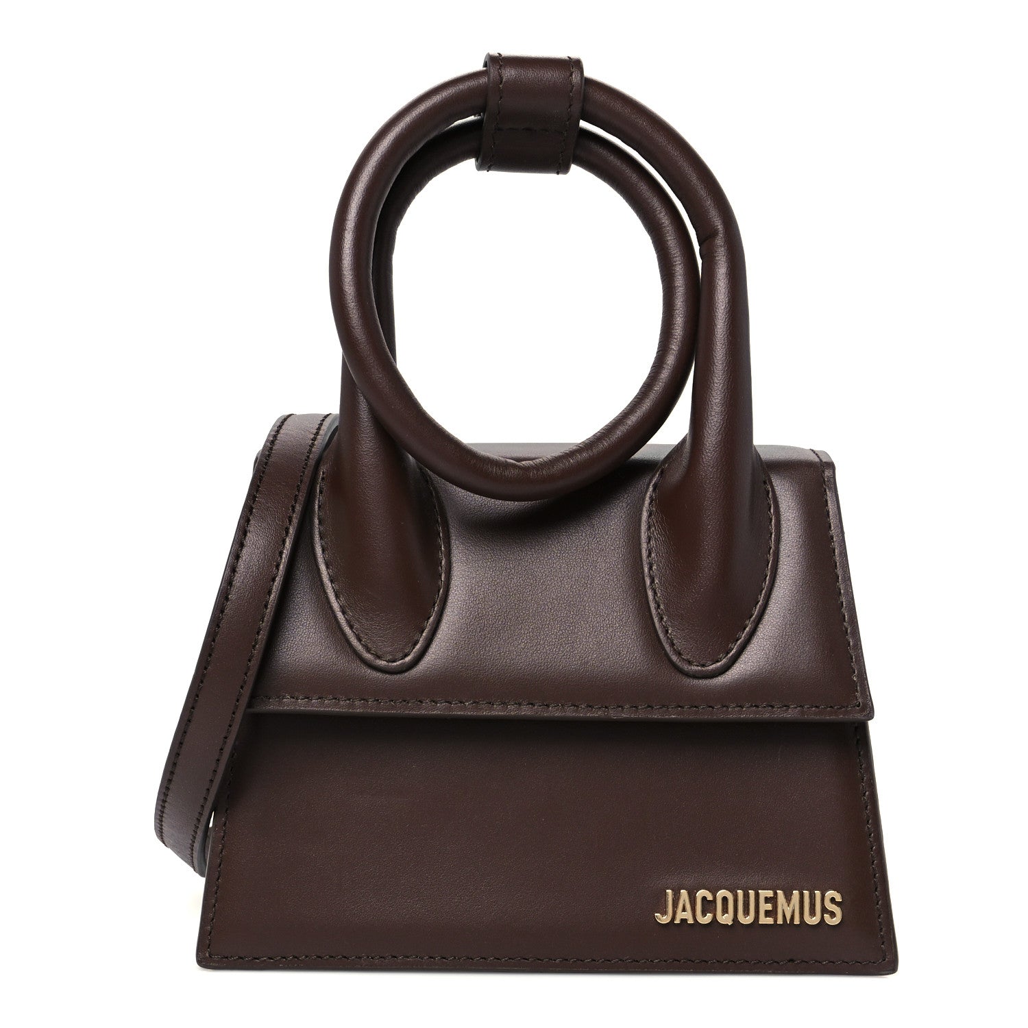 Jacquemus Smooth Calfskin Le Chiquito Noeud Dark Brown 1 of 11