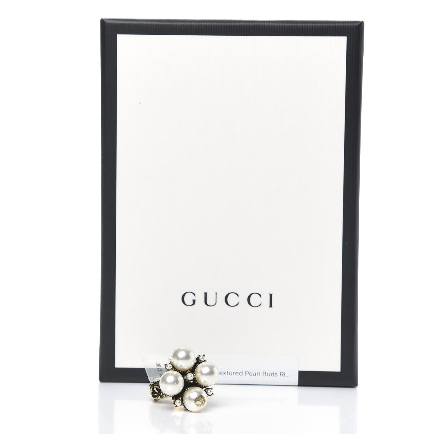 Gucci Metal Pearl Ring 8 Aged Gold 6 of 6