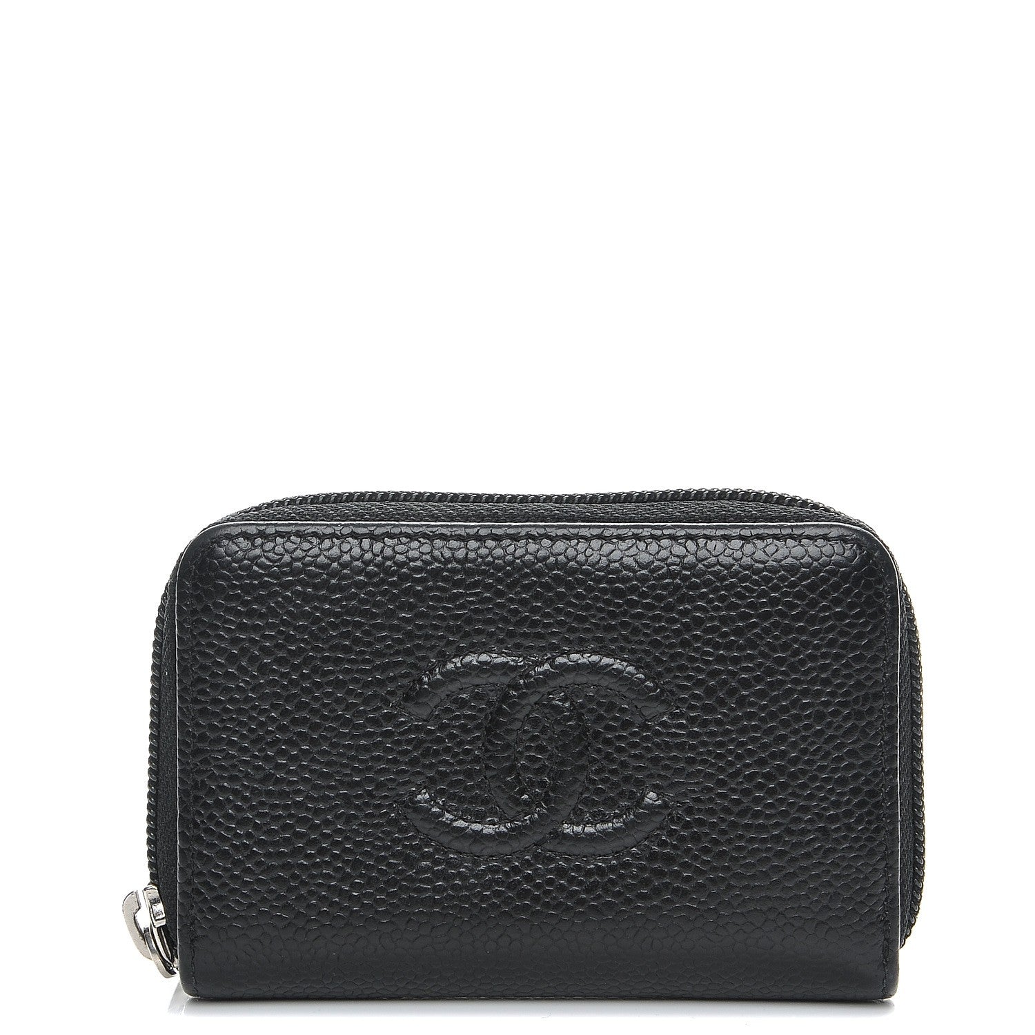 Chanel Caviar Timeless CC Zip Around Coin Purse Black 1 of 8