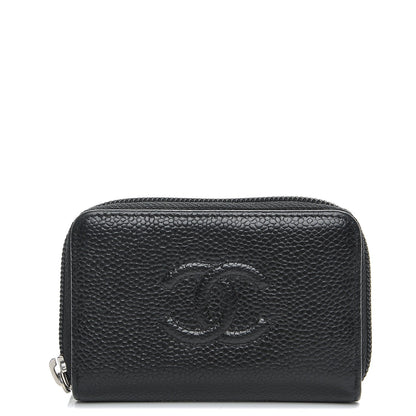 Chanel Caviar Timeless CC Zip Around Coin Purse Black 1 of 8