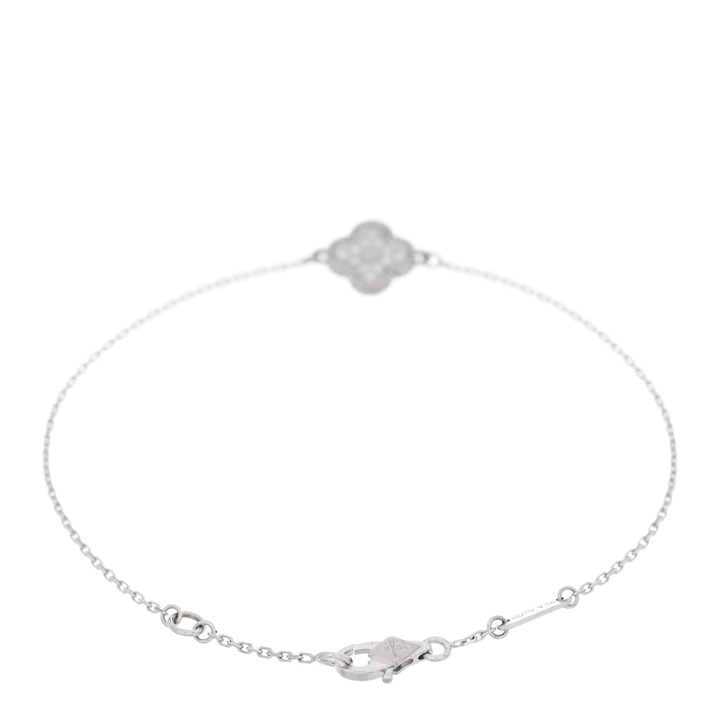 18K White Gold Diamond Sweet Alhambra Bracelet