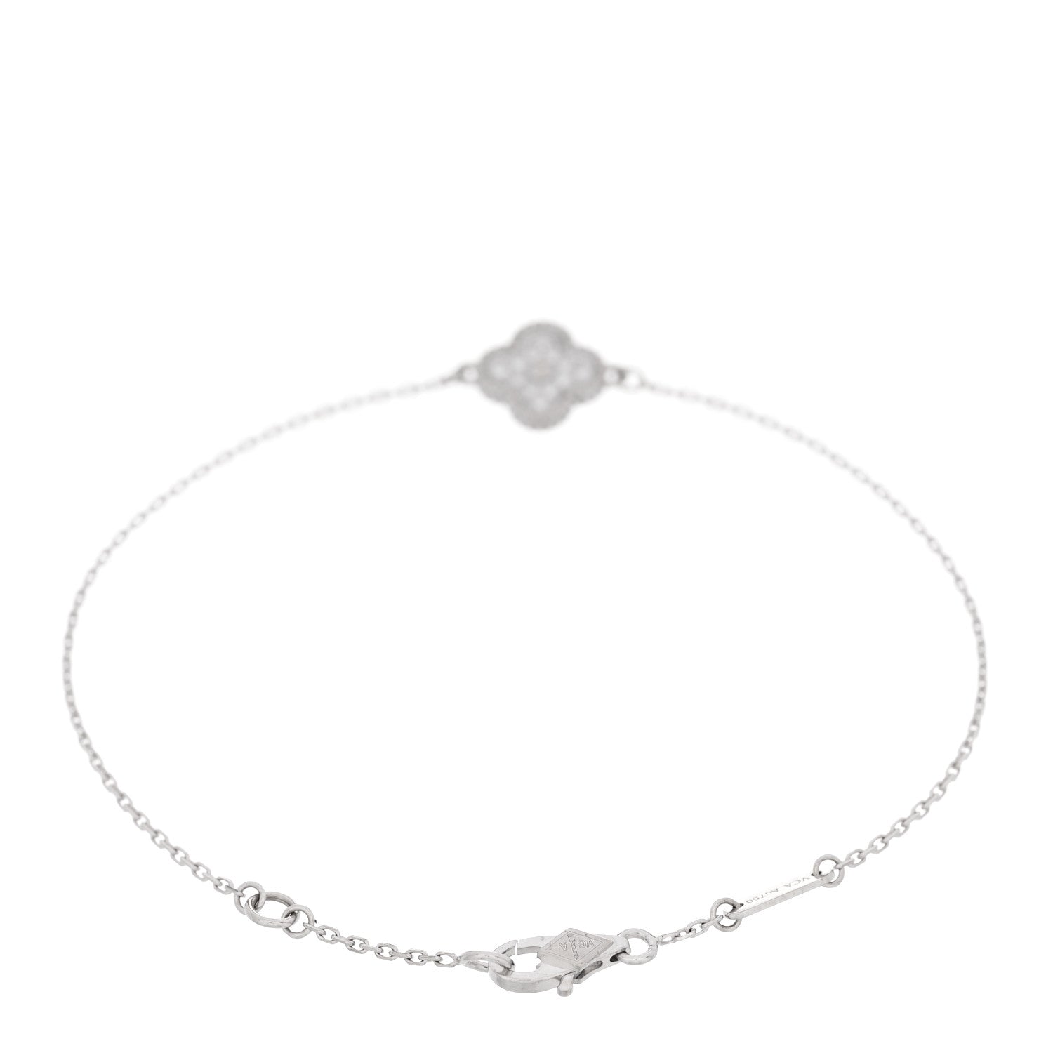 Van Cleef & Arpels 18K White Gold Diamond Sweet Alhambra Bracelet 2 of 5