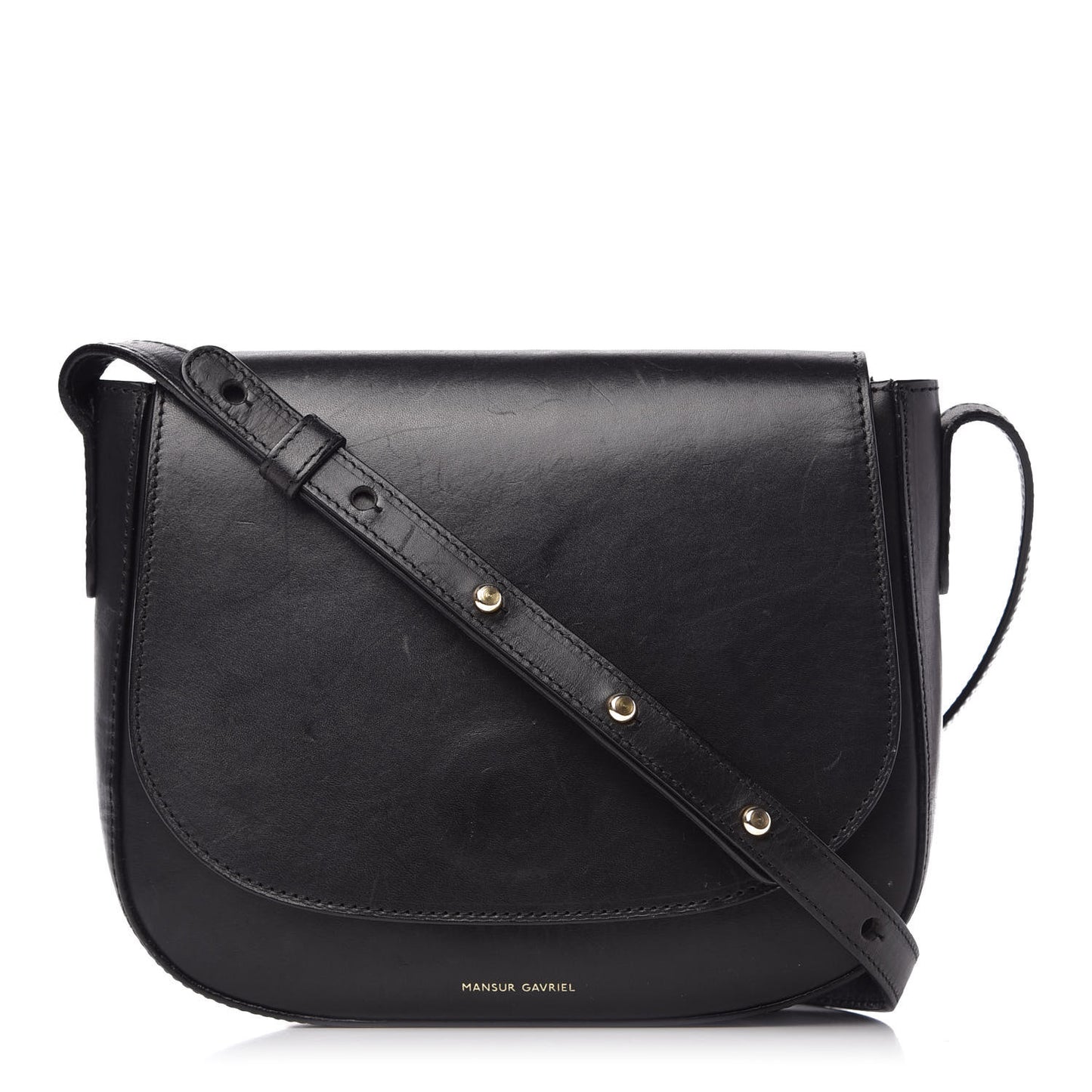 Calfskin Flap Crossbody Bag Black
